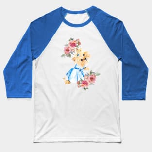 Cute Yorkie Princess Watercolor Art Baseball T-Shirt